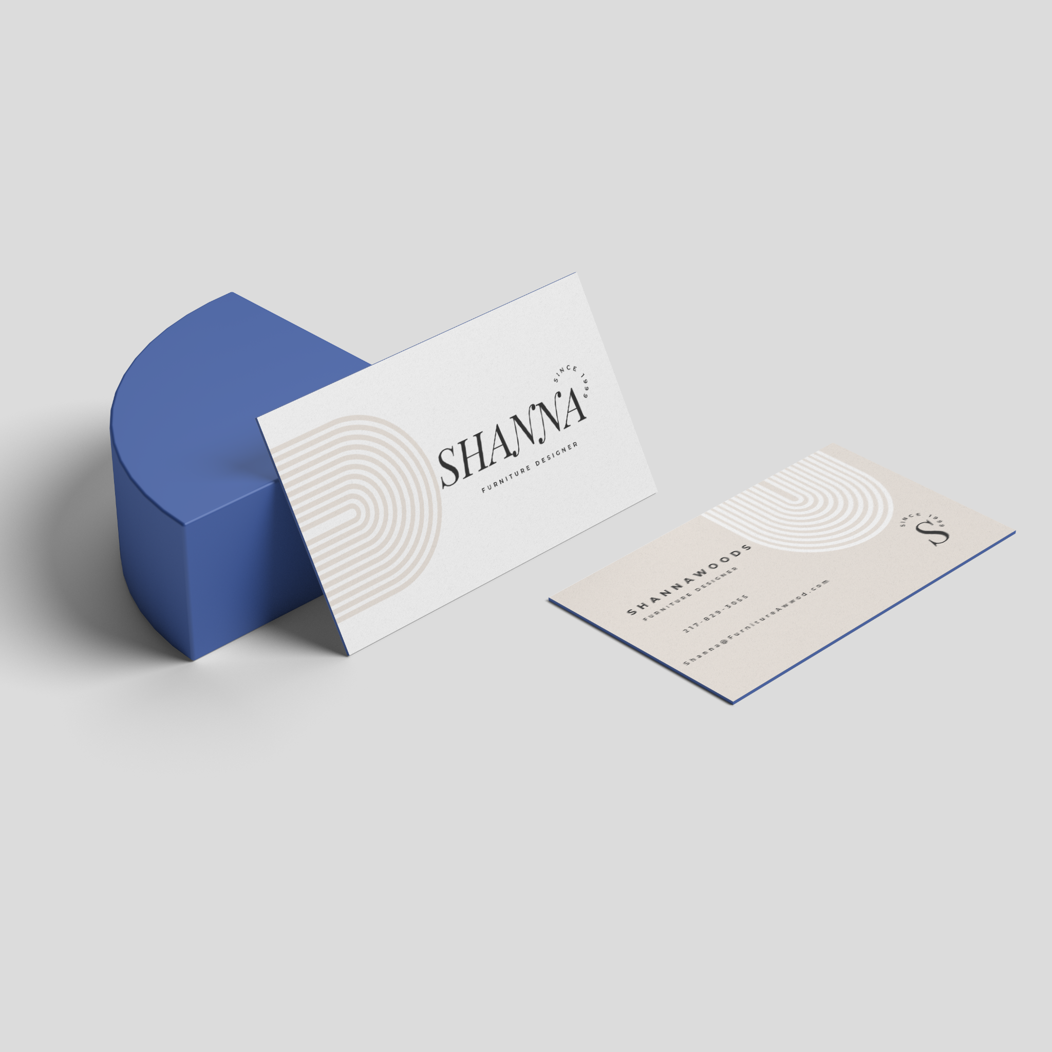 Blue Triple Layered business cards