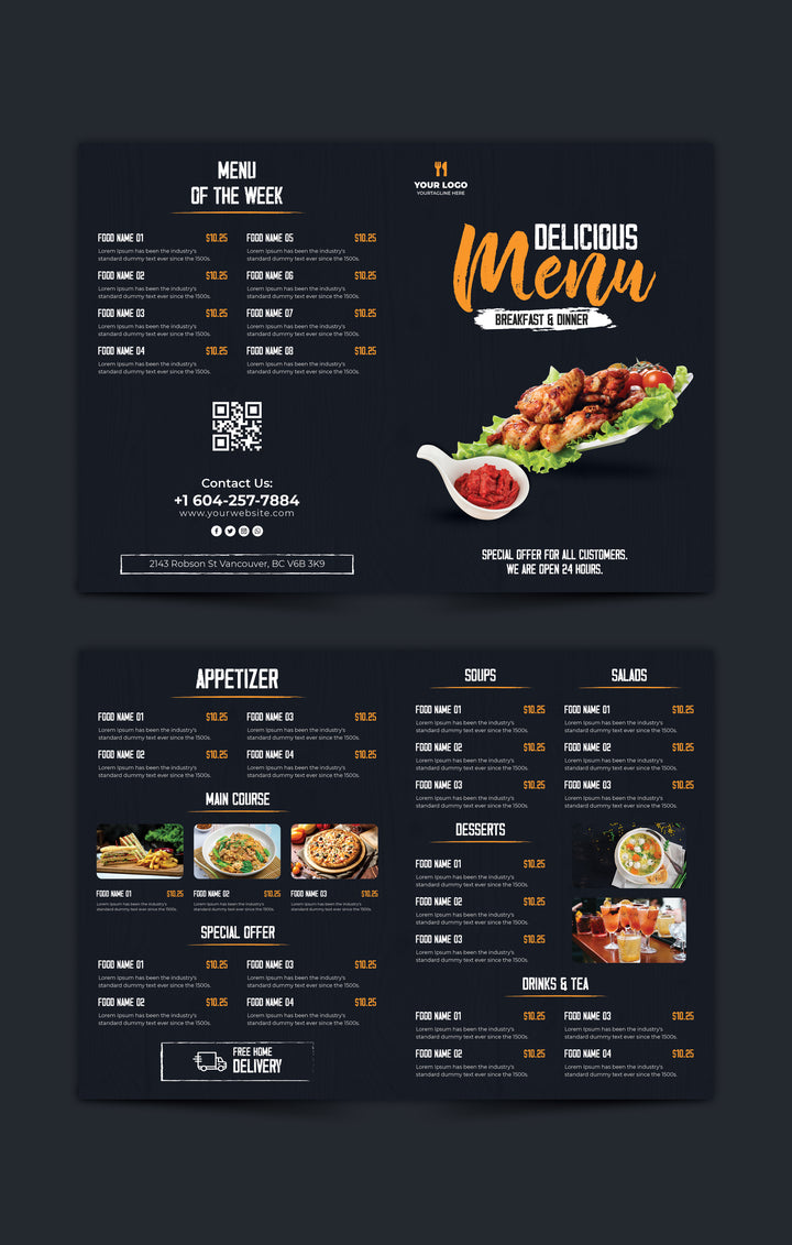 chinese restaurant menu printing