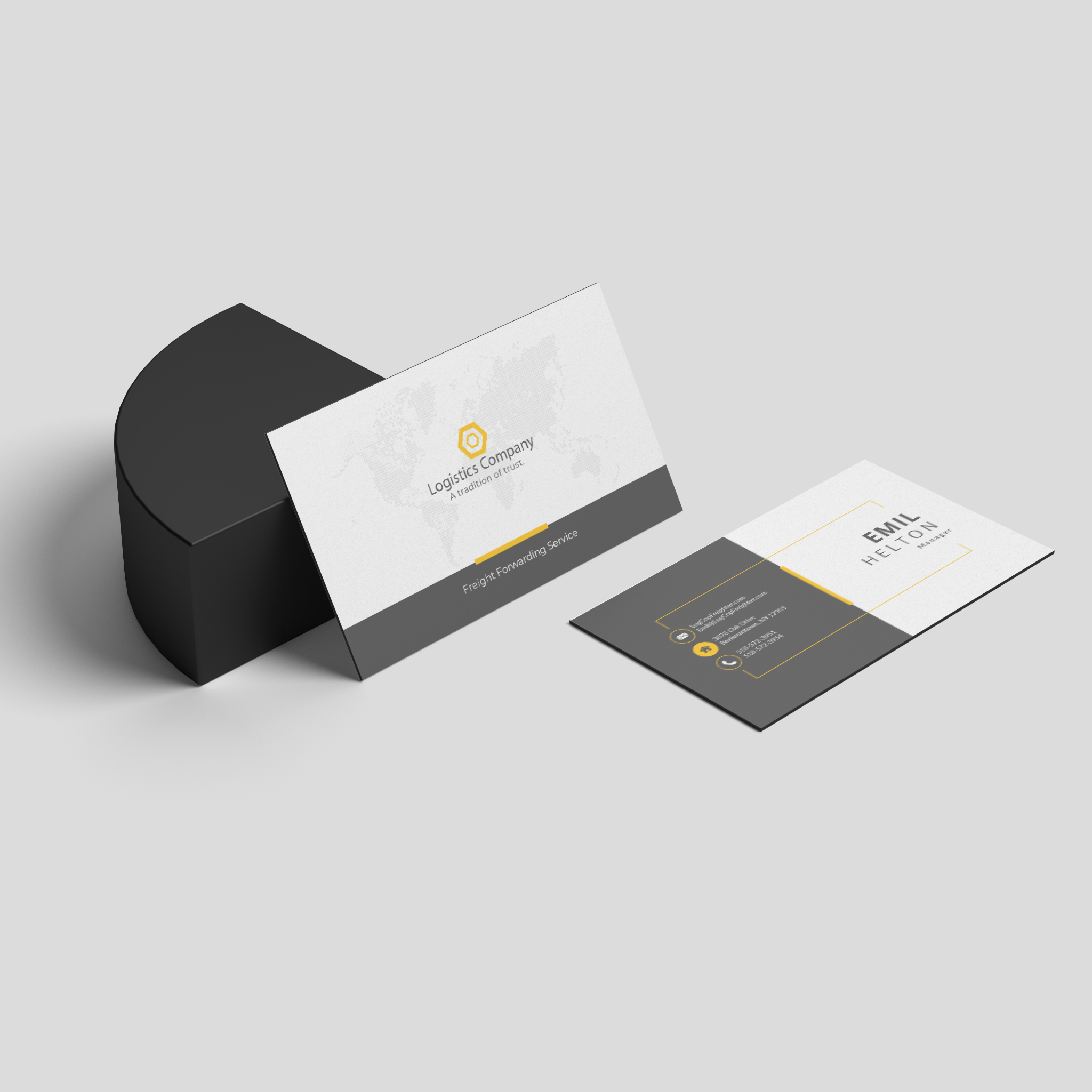 Black Triple Layered business cards