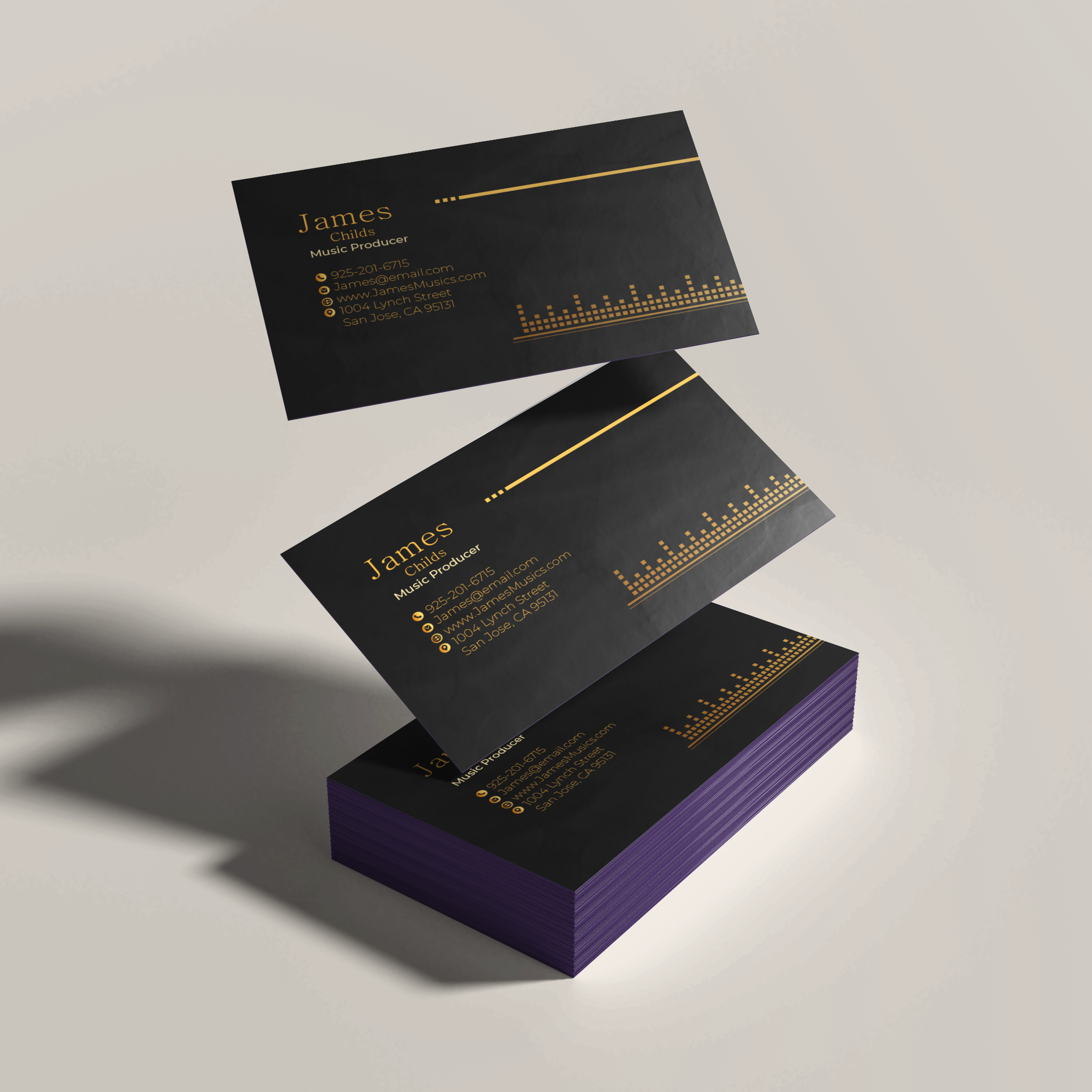 Purple edge business cards